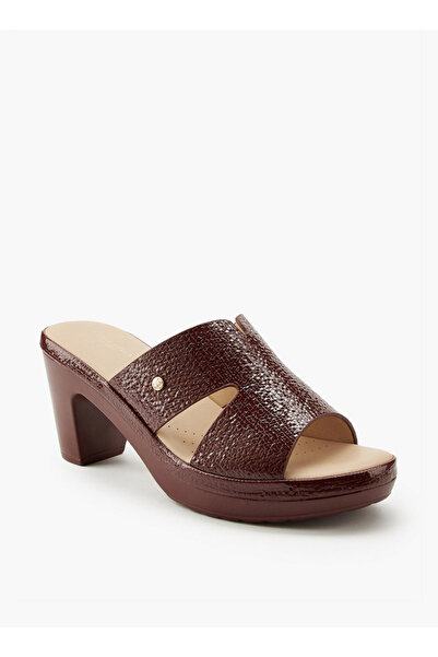Flora Bella by Shoexpress Textured Slip-On Sandals with Block Heels
