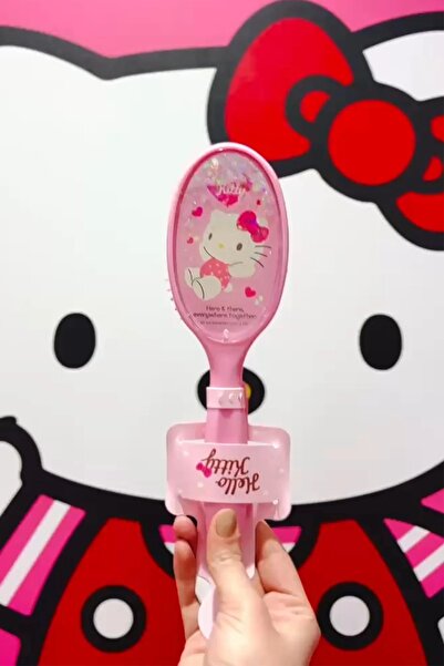Miniso Sanrio Lisanslı Pembe Serisi Simli Dolgulu Masaj Fırçası - Hello Kitty