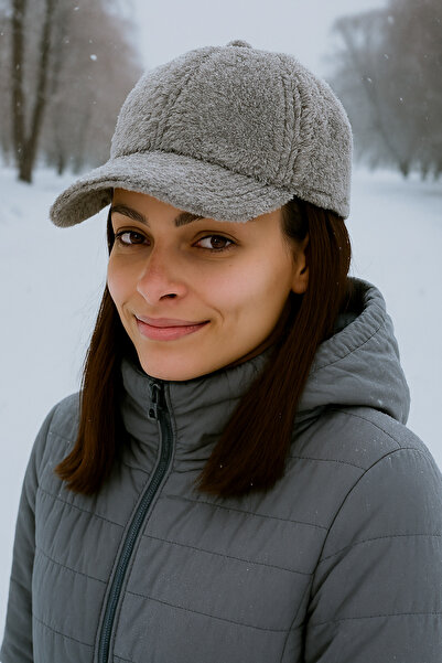 GONCA ŞAPKA Kadın Kışlık Peluş Şapka Kep Trendy Baseball Cap