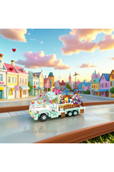 GOURMET CARS Sunster Company™ Mini Barbekü Arabası–DIY Kendin Yap Blok Seti|627 Parça Eğitici 3D Yapboz (6+Yaş)