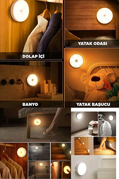 tafce Hareket Sensörlü Lamba – Usb Şarjlı, Beyaz Işık Modlu