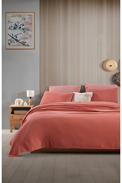 destinyhometex Multi Muslin Open Tile - 4 Layers 100% Cotton King Size Fringeless 260x240cm