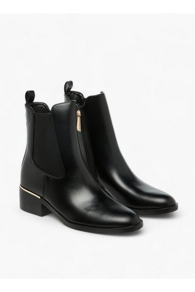 Flora Bella by Shoexpress Solid Ankle Boots with Zip Closure