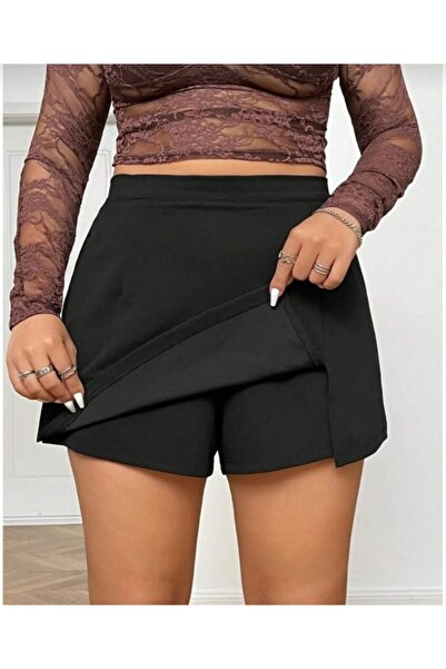 CARABO MODA Μονόπλευρη φούστα με άνοιγμα καπάκια ελαστικό ύφασμα