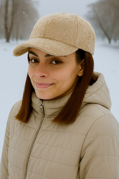 GONCA ŞAPKA قبعة نسائية شتوية من القطيفة قبعة بيسبول عصرية