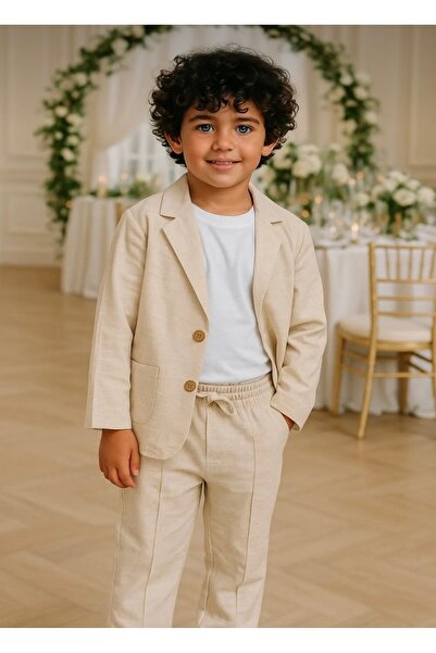 Çelix Kids Ceketli Spor Salaş 3’Lü Takım/Takım Elbise/Damatlık/Özel Gün Takım/Düğün/ Doğum Günü/Premium