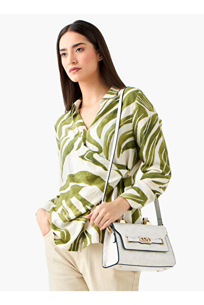 Paprika Textured Crossbody Bag with Adjustable Strap and Flap Closure W 24 x H 15 x D 10.5 cm