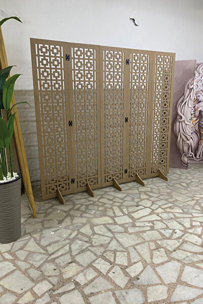 Fupe Shop Ahşap Mdf Lazer Kesim Motifli Paravan Seperatör Oda Bölme