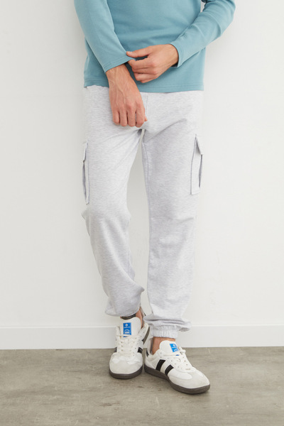 Fulla Moda Cargo Pocket Jogger Sweatpants with Elastic Waist
