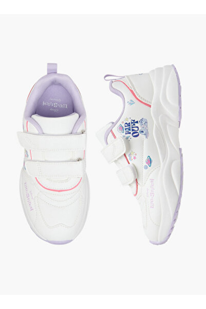 Disney Stitch Print Sneakers with Hook and Loop Closure