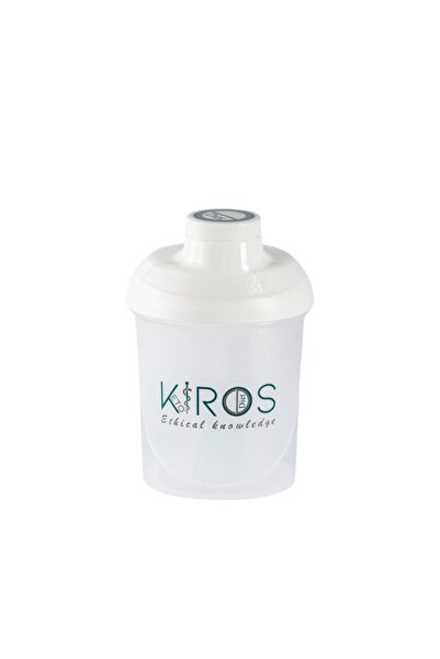 Kiros Diet SHAKER, 300 ml, cu filtru și capac etanș, transparent, cu capac alb, KIROS DIET