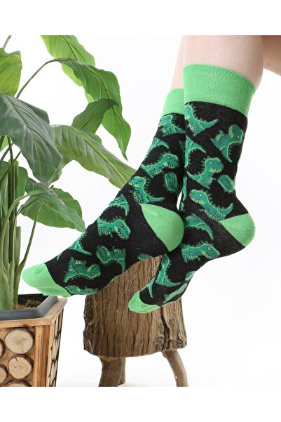 Socks Tunnel Colorful Green Socks with Dinosaur Pattern