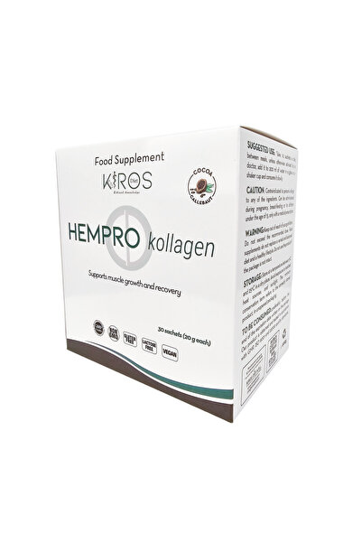Kiros Diet HEMPRO KOLLAGEN – Supliment proteic vegan pentru sinteza colagenului, suport masa musculară