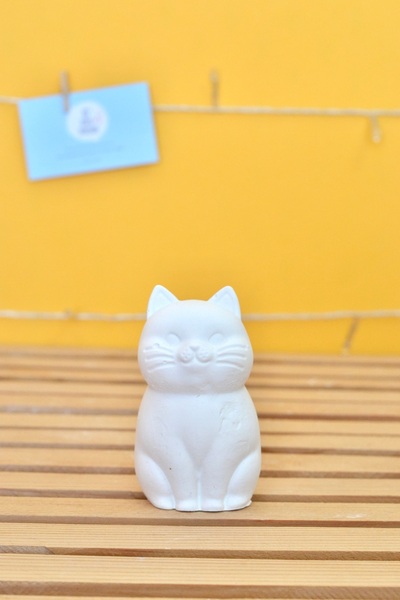 Bi' Dolu Dükkan Boyamaya Hazır Kedi Objesi | Boyasız Verniksiz Beton Obje | E...