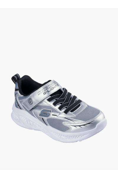 SKECHERS حذاء رياضي مضيء للأولاد من ميتيور لايتس مزود بشريط لاصق - 401497L-SLBK