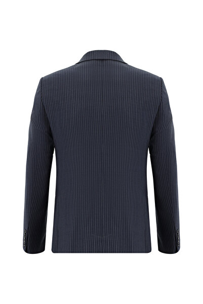 Kiğılı Slim Fit Dar Kesim Yünlü Klasik Çizgili Takım Elbise