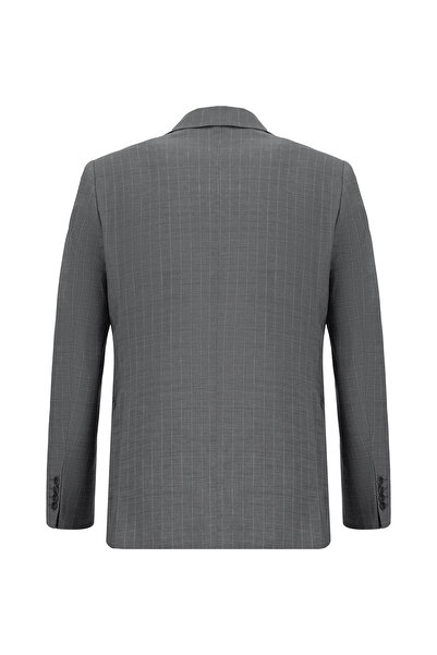 Kiğılı Super Slim Fit Ekstra Dar Kesim Yünlü Çizgili Klasik Takım Elbise