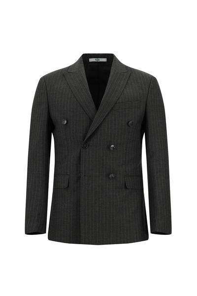 Kiğılı Super Slim Fit Extra Slim Fit Striped Double Breasted Suit