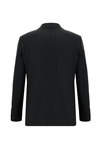 Kiğılı Slim Fit Dar Kesim Yünlü Çizgili Klasik Takım Elbise
