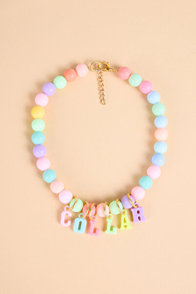 BEAD COLLAR İPLİ NAZAR BONCUK VE KÖPEK CHARMLI TASMA KOLYE