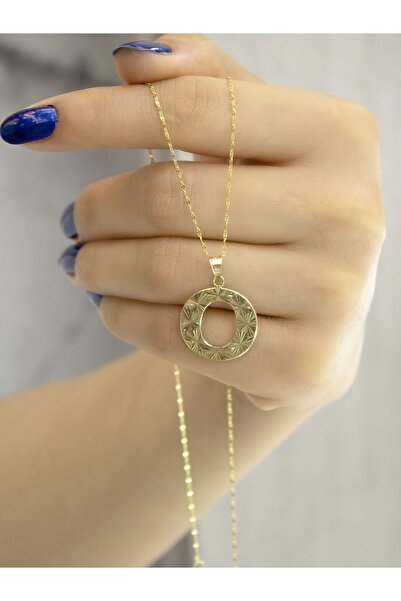 Zeynepli gold & jewelry 14 Ayar Altın Press Füzyon O Harfli Kolye