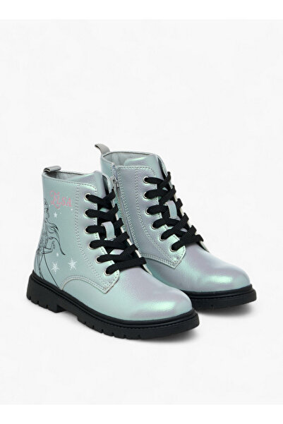 Disney Elsa Print Ankle Boots with Zip Closure and Pull Tabs