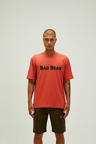 Bad Bear Title Oversize T-Shirt Ginger Cinnamon Printed Men's T-Shirt