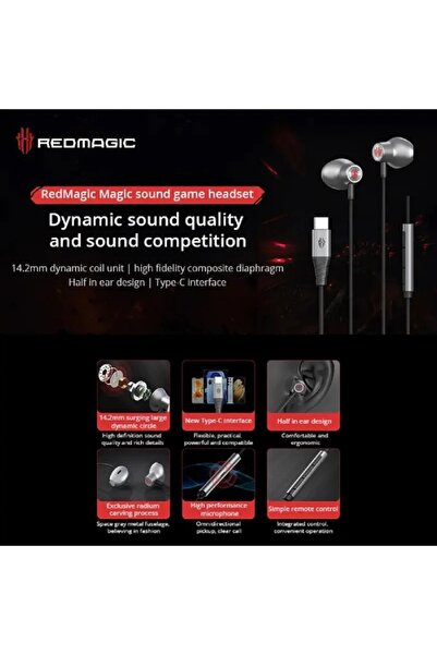REDMAGIC سماعة ريد ماجيك بمنفذ تايب سي تأتي السماعة مع أطراف أذن ناعمة لتناسب مختلف أحجام الأذن مخصصة للالعاب