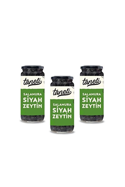 taneli Ariste 3'lü Doğal Salamura Siyah Zeytin 900 gr (300 gr x 3)