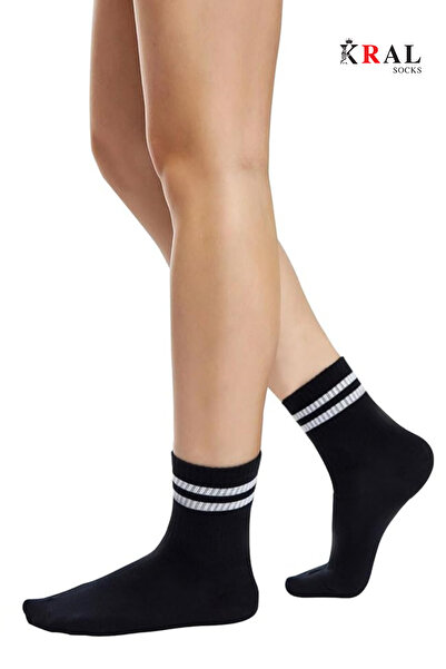 Lüx Kral Унисекс обикновени раирани (6 чифта) модел за тенис с четвърт гнездо Памучни чорапи против изпотяване