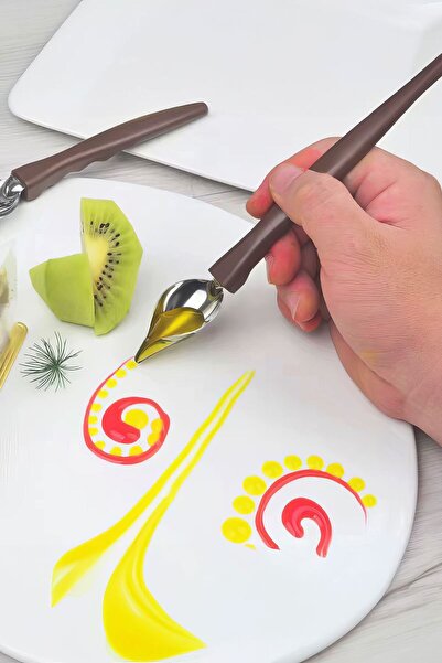 Chavin 304 Steel 2 Pieces Dessert Food Sauce Plate Decoration Spoon Cin780