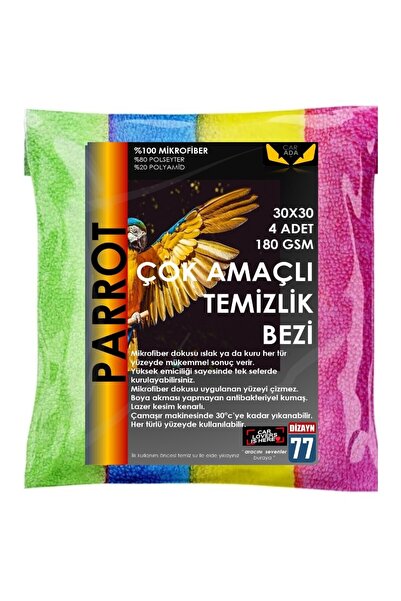 CarAda Mikrofiber Temizlik Bezi 4'lü 30x30cm 180 Gsm- %100 Mikrofiber