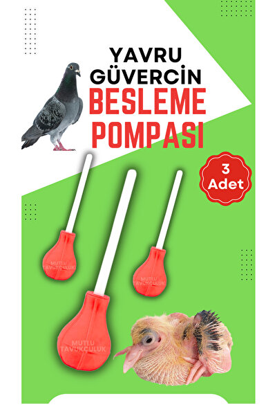 MUTLU TAVUKÇULUK Güvercin Kuş Besleme Pompası 3 Adet Yem Verme Aparatı Yavru ...
