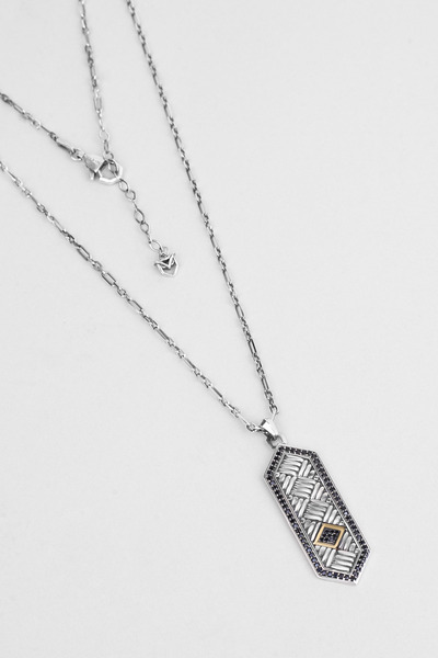 So CHIC... Warrior Shield 14K Gold Men's Silver Necklace