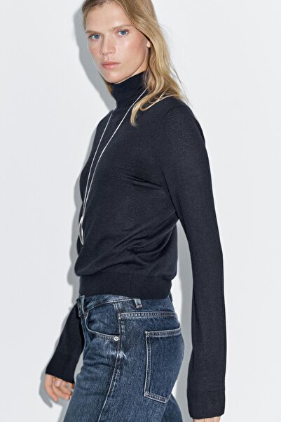 Massimo Dutti Dik yaka yün karışımlı kazak