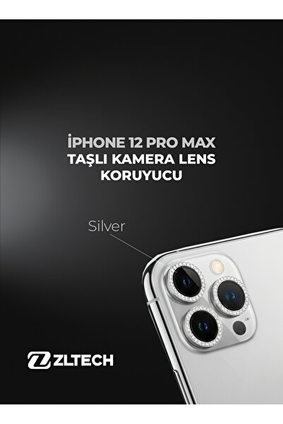 ZLTECH iPhone 12 Pro Max Uyumlu Taşlı Kamera Lens Koruyucu