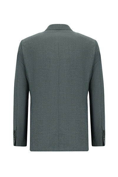 Kiğılı Super Slim Fit Ekstra Dar Kesim Çizgili Kruvaze Takım Elbise