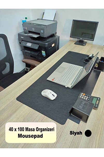 Self Power 40x100 cm Siyah Keçe çalışma Masası Düzenleyici, Organizer, Mousepad