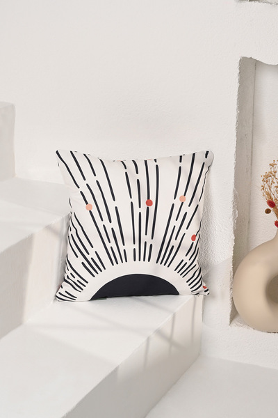 decofav Κάλυμμα μαξιλαριού ριχτάρι με αφηρημένο γεωμετρικό σχέδιο ήλιου 43x43 cm