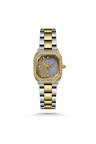 catera ساعة نسائية تعبر عن الأصالة ستيل بلون فضي وذهبي ميناء رمادي