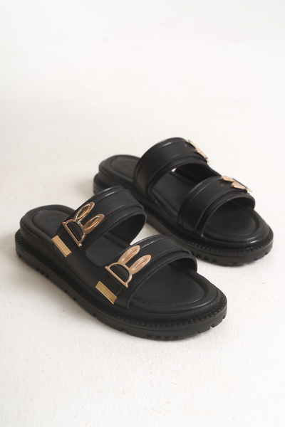 SH SİLVER MODA Papuci de damă cu cataramă dublă