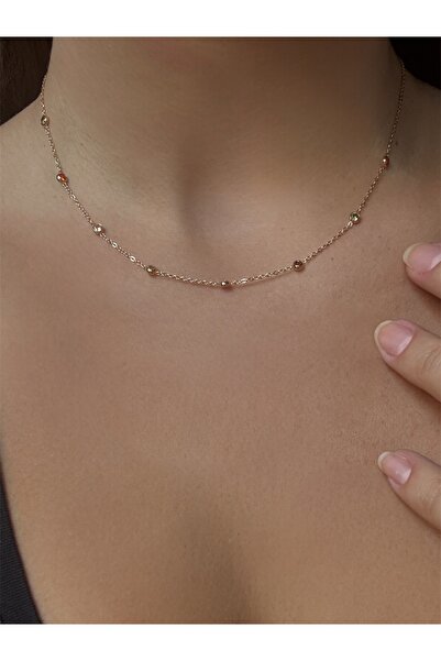 DGK COLLECTİON 18K gold renk,Çok renkli ince zarif uyumlanma kolyesi