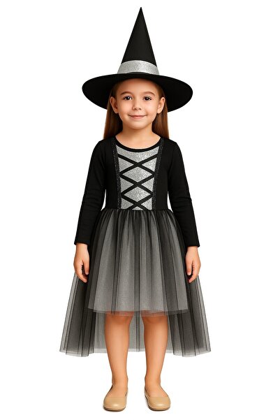 Gala Kostüm Ασημένια στολή μάγισσας για κορίτσια αποκριών αποκριών