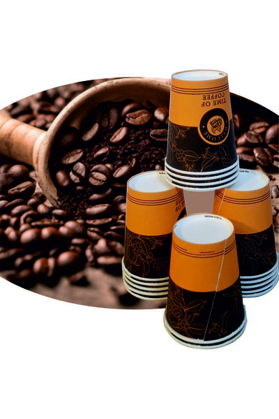 SOYPAK Brown Patterned Cardboard Cup 7 Oz*500 Pieces
