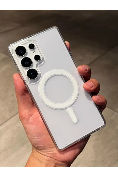 KVK PRİVACY Galaxy S25 Ultra Compatible Transparent Magsafe Case Shock Absorbing Silicone with Camera Protection, Magnetic