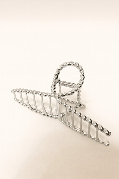 Pretty Burgu Desenli Metal Mandal Saç Tokası – Gümüş Renk