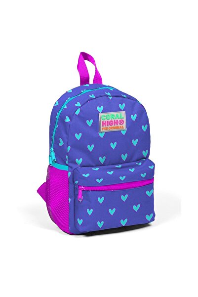 Coral High Kids Lavanta Kalp Desenli Iki Bölmeli Yuva Sırt Çantası 23506