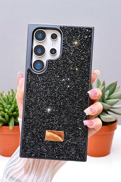 KVK PRİVACY Samsung S25 Ultra Uyumlu – Elmas Tasarımlı, Siyah Taşlı, Işıltılı...