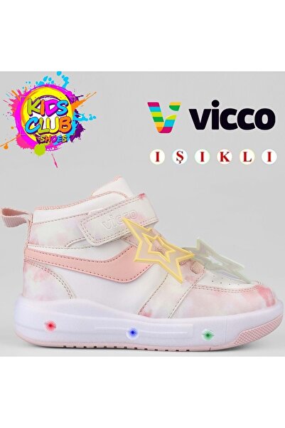 Vicco Yenni Phylon Kauçuk Taban Ortopedik Işıklı Çocuk Bot PUDRA
