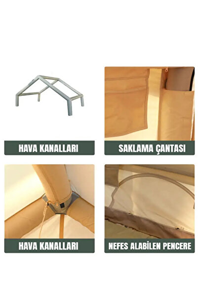 Raiden 6 Kişilik ŞİŞME Plaj Kamp Tatil Çadırı Oxford Kumaşlı Pompalı Çadır